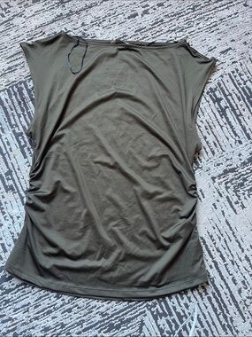 H&M Olive Green Sleeveless Draped Blouse